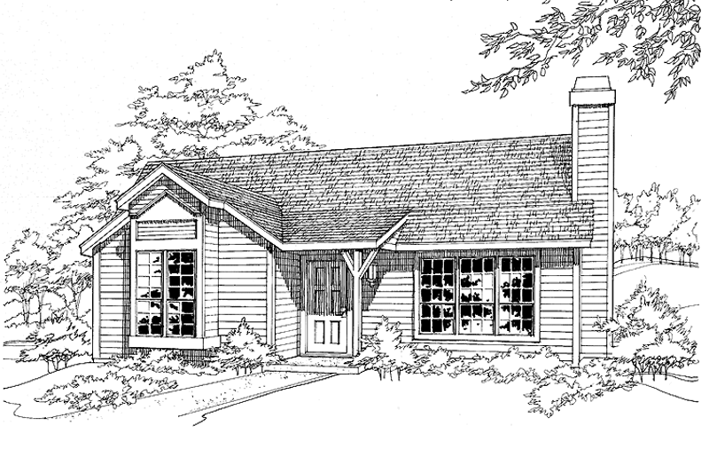 Architectural House Design - Ranch Exterior - Front Elevation Plan #320-665