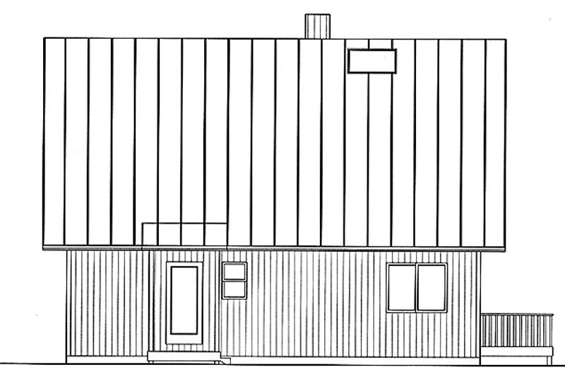 Home Plan - Exterior - Rear Elevation for Bungalow House Plan #320-967 - 2 bed, 1 bath