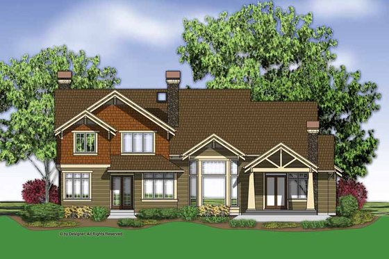 Exterior - Rear Elevation for Traditional House Plan #48-877 - 4 bed, 4.5 bath
