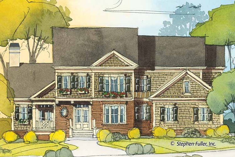 Home Plan - Exterior - Front Elevation 3 for Country House Plan #429-415 - 4 bed, 3.5 bath