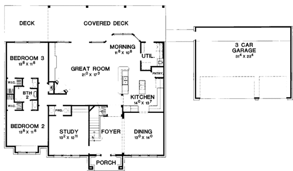 Dream House Plan - Contemporary Floor Plan - Main Floor Plan #472-227