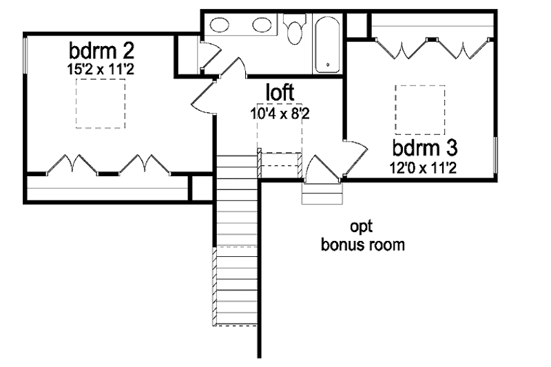 Home Plan - Floor Plan - Upper Floor for Craftsman House Plan #84-757 - 3 bed, 2.5 bath