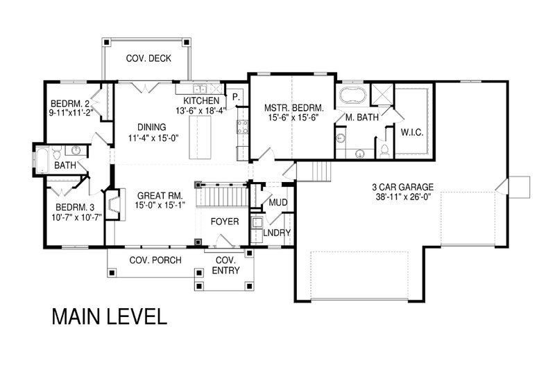 Dream House Plan - Floor Plan - Main Floor for Craftsman House Plan #920-32 - 6 bed, 3 bath