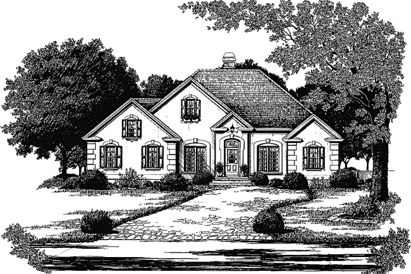 House Blueprint - Exterior - Front Elevation 3 for Traditional House Plan #429-102 - 3 bed, 2.5 bath