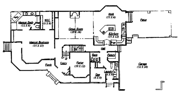 Dream House Plan - Traditional Floor Plan - Main Floor Plan #945-37