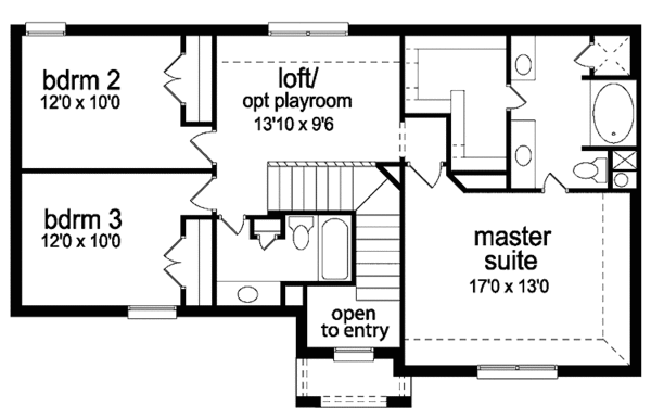 Dream House Plan - Traditional Floor Plan - Upper Floor Plan #84-752