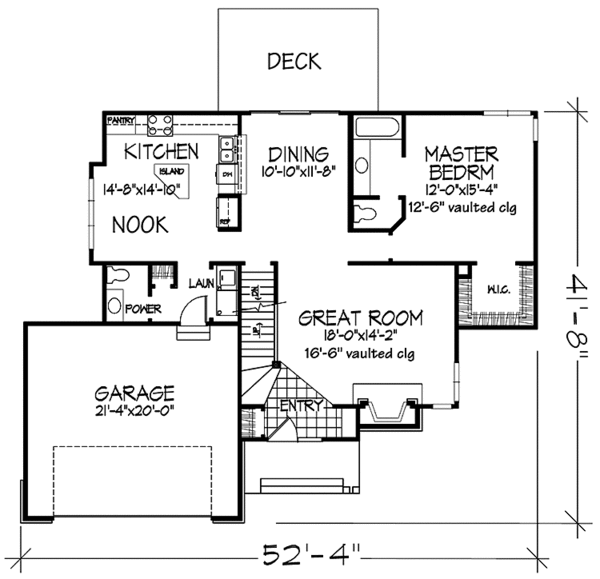 Architectural House Design - Prairie Floor Plan - Main Floor Plan #320-1052