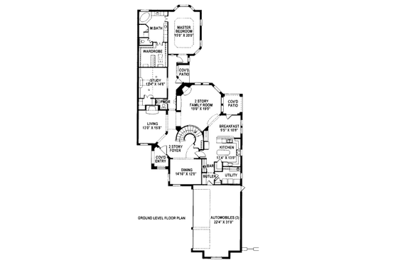 Floor Plan - Main Floor for European House Plan #141-330 - 3 bed, 2.5 bath