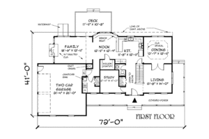 Floor Plan - Main Floor for Country House Plan #75-118 - 4 bed, 2.5 bath