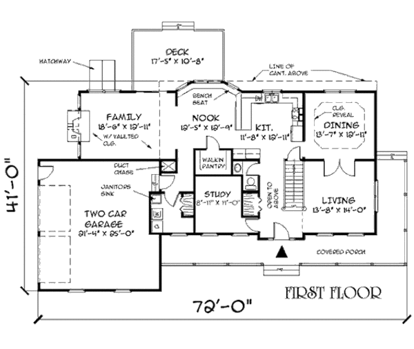 Country Floor Plan - Main Floor Plan #75-118