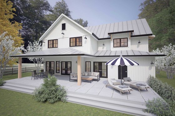 Exterior - Rear Elevation for Farmhouse House Plan #1101-11 - 3 bed, 2.5 bath