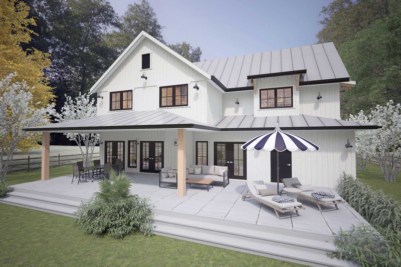 House Design - Exterior - Rear Elevation for Farmhouse House Plan #1101-11 - 3 bed, 2.5 bath