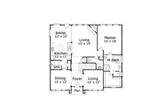 Floor Plan - Main Floor for Traditional House Plan #411-221 - 4 bed, 2 bath