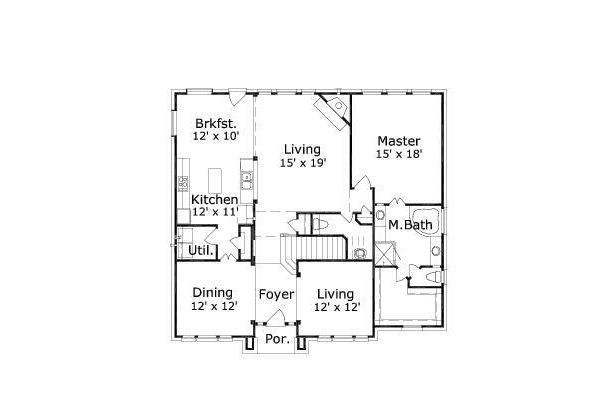 Traditional Floor Plan - Main Floor Plan #411-221