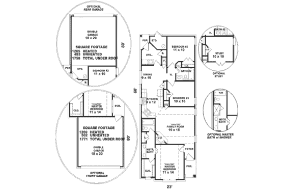 Floor Plan - Main Floor for European House Plan #81-165 - 3 bed, 2 bath
