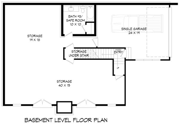 Architectural House Design - Farmhouse Floor Plan - Lower Floor Plan #932-1137