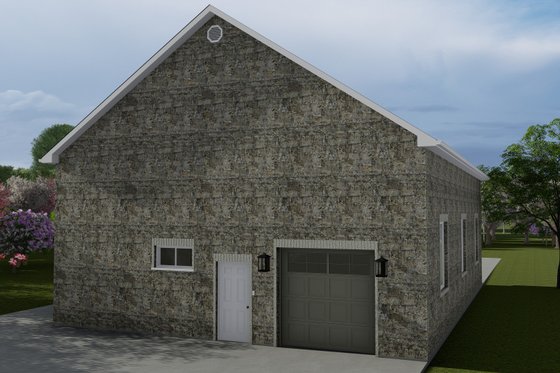 Exterior - Rear Elevation for Traditional House Plan #1060-85, 1 bath