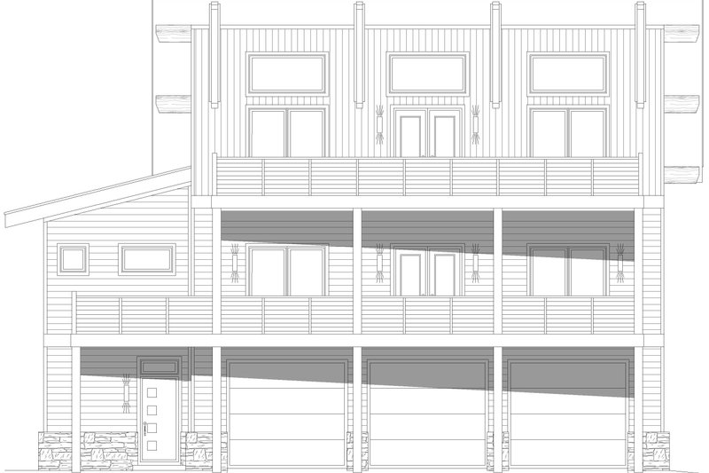House Design - Exterior - Front Elevation 3 for Contemporary House Plan #932-1233 - 3 bed, 4 bath