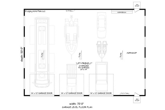 Floor Plan - Main Floor for Contemporary House Plan #932-943, 0 bath
