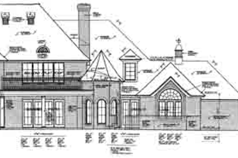 Home Plan - Exterior - Rear Elevation for European House Plan #310-237 - 4 bed, 4.5 bath