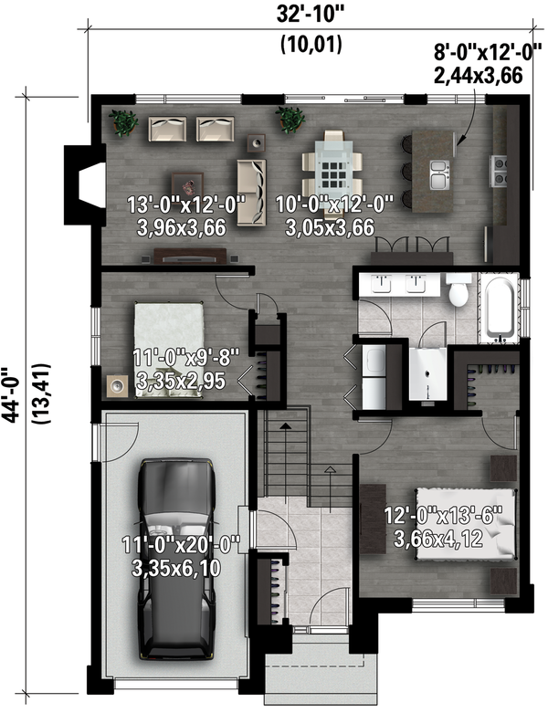 Architectural House Design - Contemporary Floor Plan - Main Floor Plan #25-4284