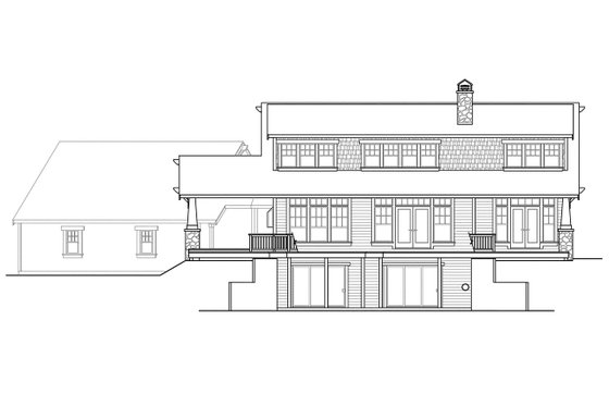Exterior - Rear Elevation for Craftsman House Plan #124-880 - 3 bed, 3.5 bath
