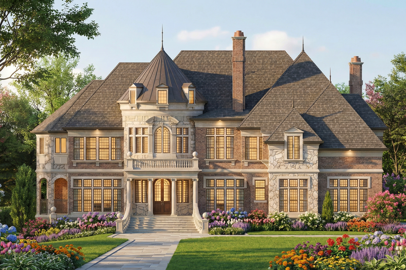 Home Plan - Exterior - Front Elevation 4 for Country House Plan #119-409 - 5 bed, 4 bath