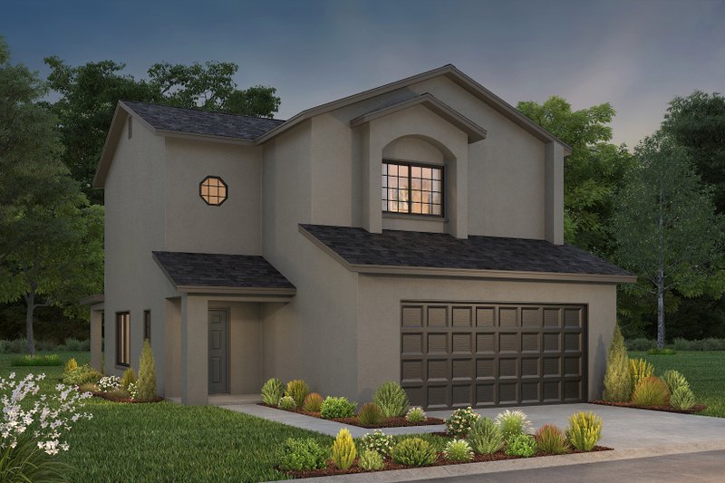 House Plan Design - Exterior - Front Elevation 4 for Mediterranean House Plan #1-292 - 3 bed, 2.5 bath