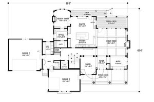 Floor Plan - Main Floor for Traditional House Plan #56-604 - 4 bed, 4 bath