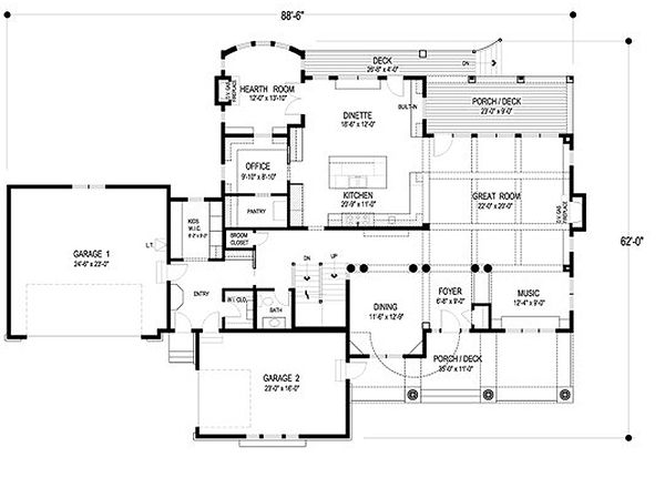Home Plan - Traditional Floor Plan - Main Floor Plan #56-604