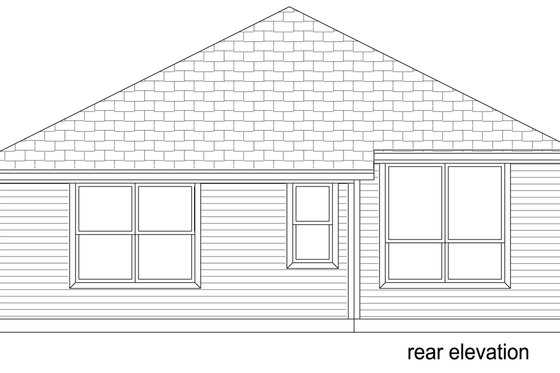 Exterior - Rear Elevation for Traditional House Plan #84-641 - 4 bed, 2 bath