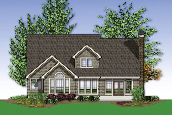 Exterior - Front Elevation 3 for European House Plan #48-459 - 4 bed, 2.5 bath