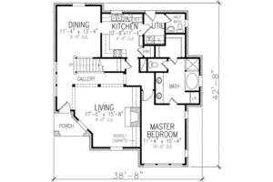 Floor Plan - Main Floor for European House Plan #410-390 - 3 bed, 2.5 bath