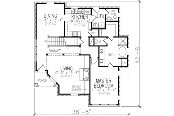Floor Plan - Main Floor for European House Plan #410-390 - 3 bed, 2.5 bath