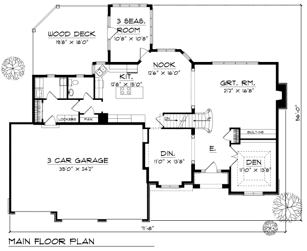 Home Plan - Traditional Floor Plan - Main Floor Plan #70-450