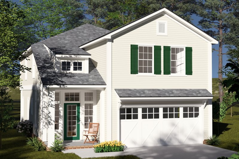 House Blueprint - Cottage Exterior - Front Elevation Plan #513-2406