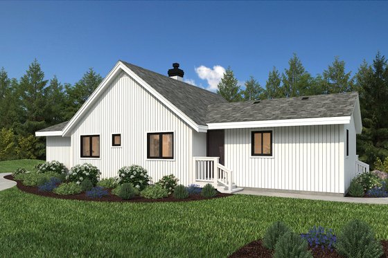 Exterior - Rear Elevation for Cabin House Plan #47-880 - 3 bed, 2 bath