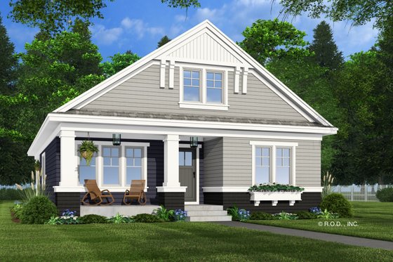 Exterior - Front Elevation 7 for Bungalow House Plan #51-1484 - 2 bed, 2 bath