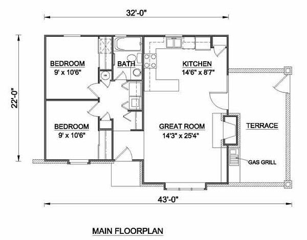 Tudor Floor Plan - Main Floor Plan #116-113
