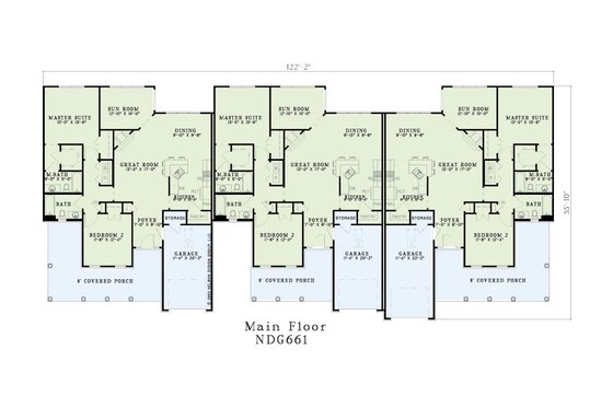 Floor Plan - Main Floor for Traditional House Plan #17-573 - 2 bed, 2 bath