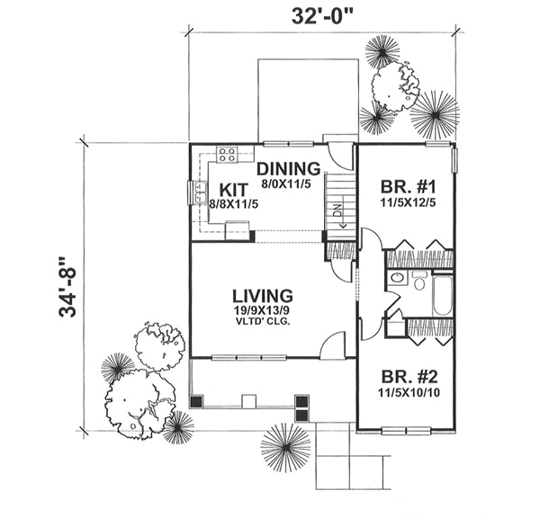 Bungalow Floor Plan - Main Floor Plan #50-122