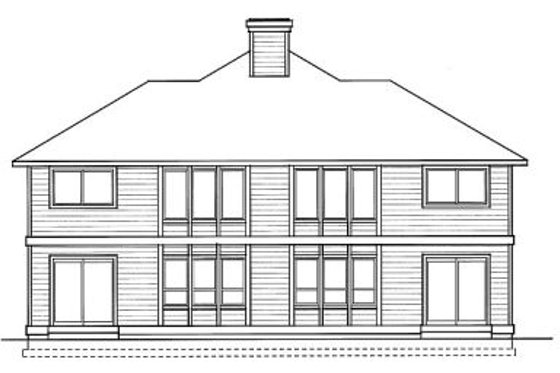 Exterior - Rear Elevation for Traditional House Plan #92-203 - 3 bed, 2.5 bath