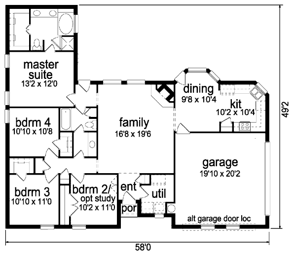 Traditional Floor Plan - Main Floor Plan #84-312