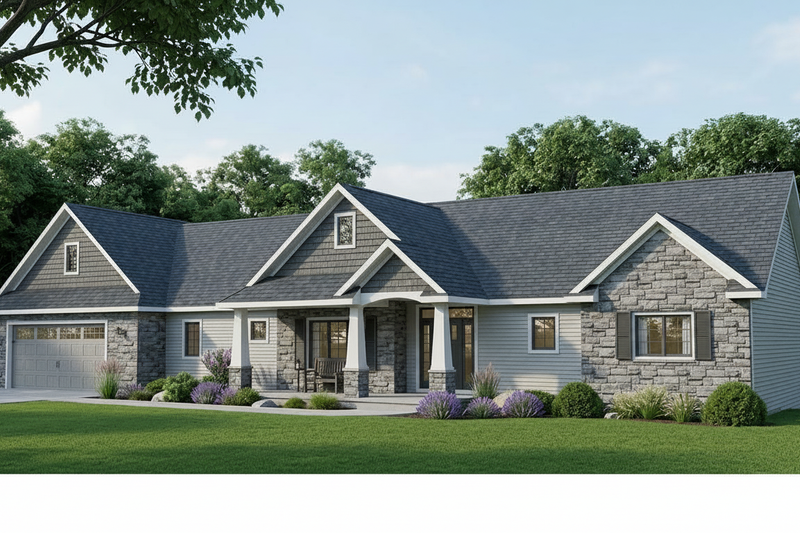 House Design - Exterior - Front Elevation 2 for Country House Plan #1064-184 - 4 bed, 3 bath