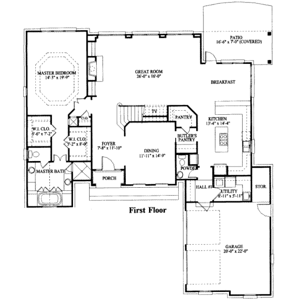 European Style House Plan - 4 Beds 3.5 Baths 3190 Sq/Ft Plan #325-209