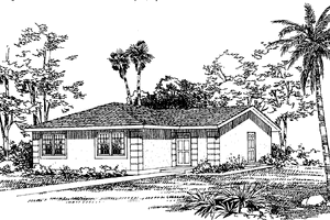 House Plan Design - Adobe / Southwestern Exterior - Front Elevation Plan #72-1029