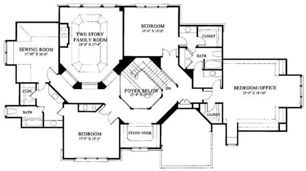 Home Plan - European Floor Plan - Upper Floor Plan #429-193
