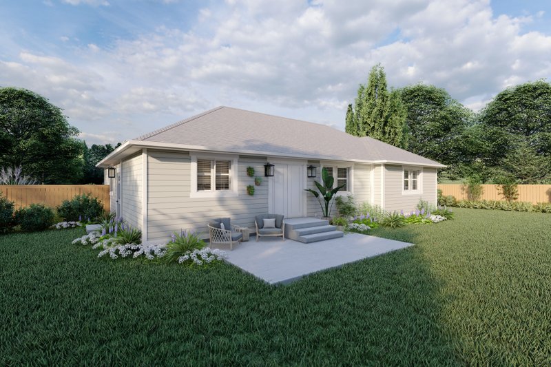 Dream House Plan - Exterior - Rear Elevation 2 for Traditional House Plan #1060-176 - 3 bed, 2 bath