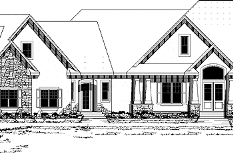 Architectural House Design - Exterior - Front Elevation 3 for European House Plan #51-690 - 5 bed, 4 bath