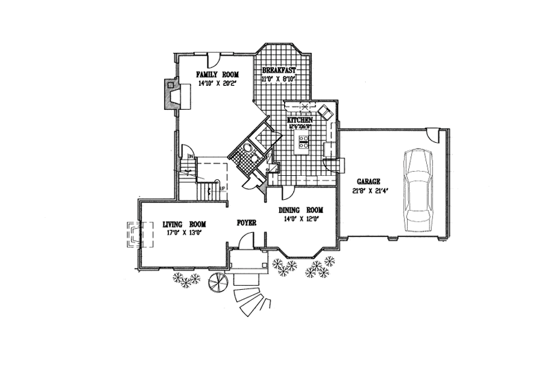 Home Plan - Floor Plan - Main Floor for Colonial House Plan #953-82 - 3 bed, 2.5 bath